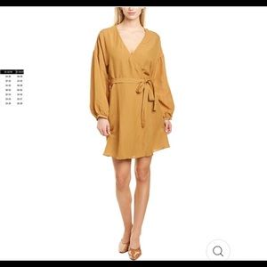 Madewell Linen Blend Balloon Sleeve Wrap Dress M